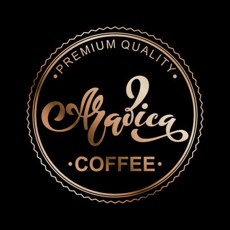 Arabica coffee illustration of handwritten lettering.のイラスト素材