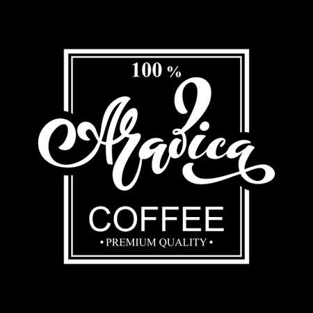Arabica coffee illustration of handwritten lettering.のイラスト素材