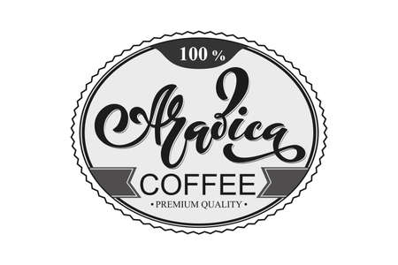 Arabica coffee illustration of handwritten lettering.のイラスト素材