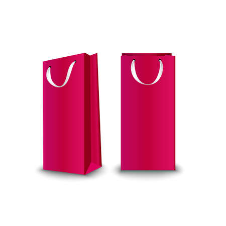 Shopping Bags paper, set. Place for logo insertion, branding, mockups Vector illustrationのイラスト素材