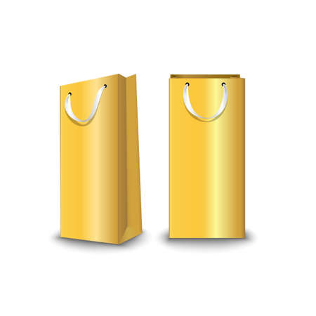 Shopping Bags paper, set. Place for logo insertion, branding, mockups Vector illustrationのイラスト素材
