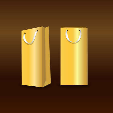 Shopping Bags paper, set. Place for logo insertion, branding, mockups Vector illustrationのイラスト素材
