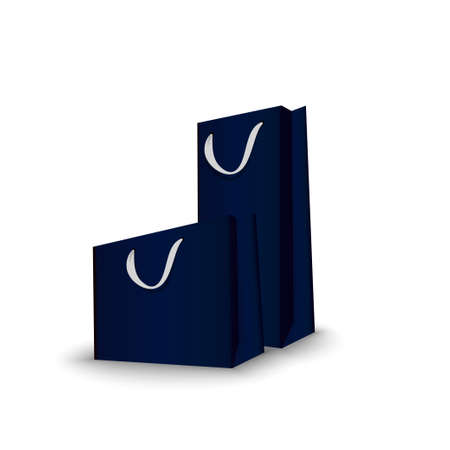 Shopping Bags paper, set. Place for logo insertion, branding, mockups Vector illustrationのイラスト素材