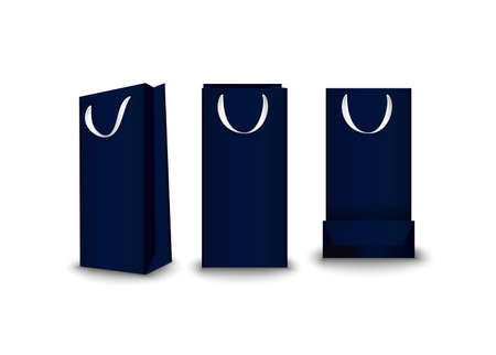 Shopping Bags paper, set. Place for logo insertion, branding, mockups Vector illustrationのイラスト素材
