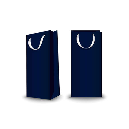 Shopping Bags paper, set. Place for logo insertion, branding, mockups Vector illustrationのイラスト素材