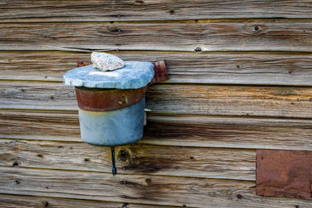 Wood texture background, old washbasin, rustic scene. Place to insert text. Old style.の写真素材