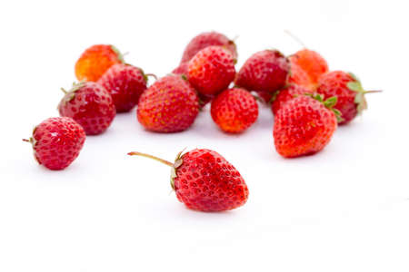 fresh strawberry on white background. Food backgroundの写真素材