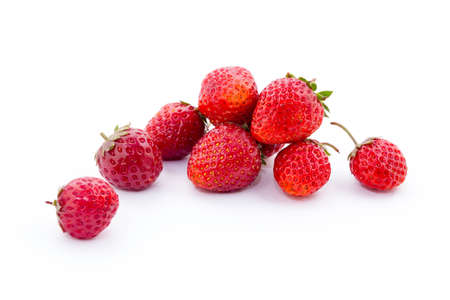 fresh strawberry on white background. Food backgroundの写真素材