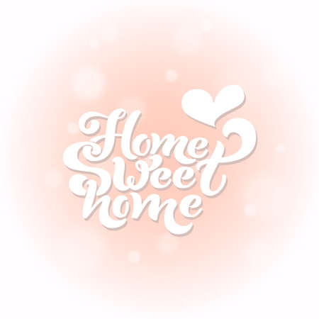 Home sweet home. Typographic vector design for greeting card, invitation card, background, lettering composition. Handwritten modern brush lettering.のイラスト素材
