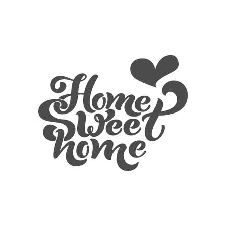 Home sweet home. Typographic vector design for greeting card, invitation card, background, lettering composition. Handwritten modern brush lettering.のイラスト素材