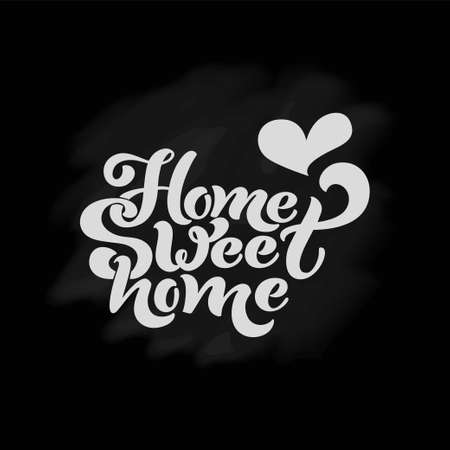Home sweet home. Typographic vector design for greeting card, invitation card, background, lettering composition. Handwritten modern brush lettering.のイラスト素材