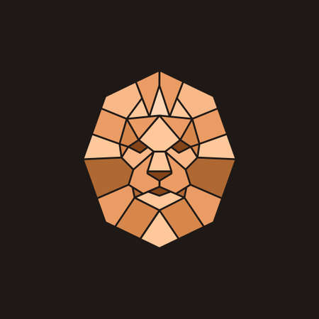 Lion logo. Lion head with crown - vector illustration, emblem design. Universal company symbol. Heraldic premium logo icon sign.のイラスト素材