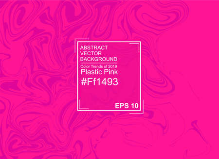 Plastic Pink color of the year. Color trend palette. Abstract vector background. Liquid paint. Fluid art. The ornament of marble.のイラスト素材