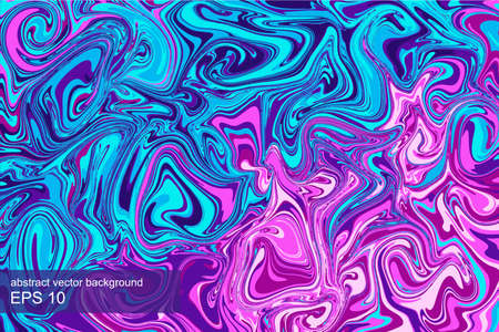 Abstract vector background. with beautiful fantasy ink patterns. Liquid paint. Fluid art. The ornament of marble. Art design for your design. Colorful bright combination of colors.のイラスト素材