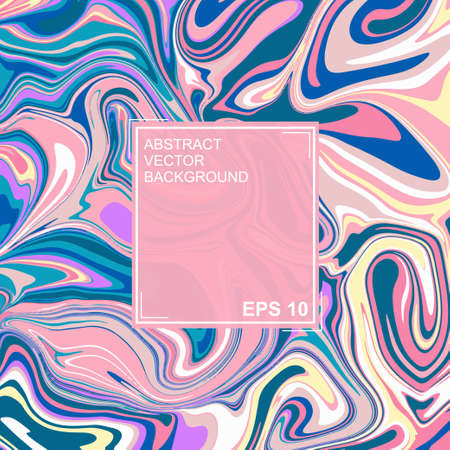 Abstract vector background. with beautiful fantasy ink patterns. Liquid paint. Fluid art. The ornament of marble. Art design for your design. Colorful bright combination of colors.のイラスト素材