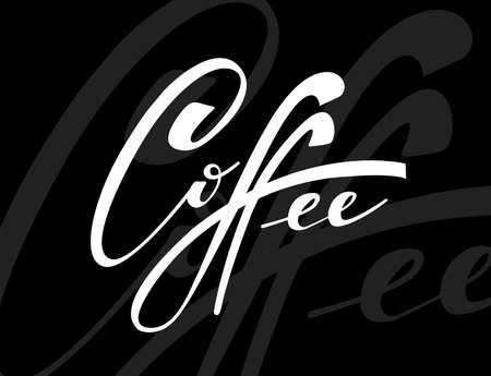 Coffee. Vector illustration of handwritten lettering. Vector elements for coffee shop, cafe design, restaurant menu and shop.のイラスト素材