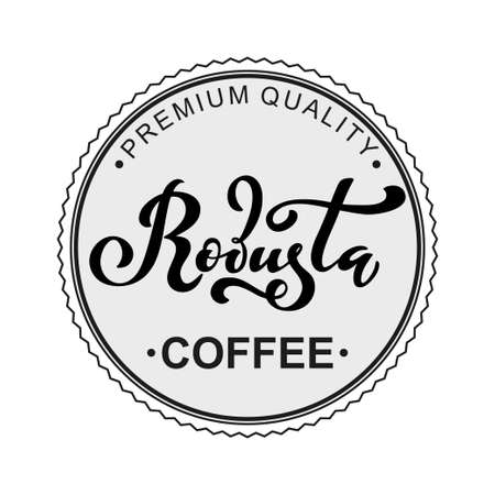 Robusta coffee vector illustration of handwritten lettering.のイラスト素材