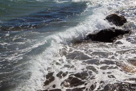 Waves in the ocean. Beautiful blue sea wave photograph close up. Background to insert images and...