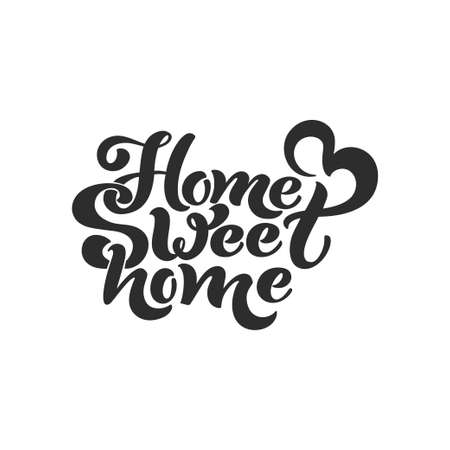 Home sweet home. Typographic vector design for greeting card, invitation card, background, lettering composition. Handwritten modern brush lettering.のイラスト素材