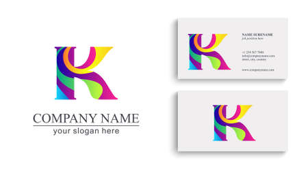 Letter K logo or monogram. blank for business card. Vector sign.のイラスト素材
