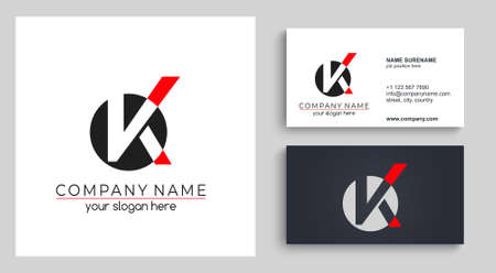 Letter K logo or monogram. blank for business card. For your business.のイラスト素材
