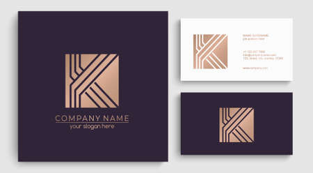 Letter K logo or monogram. blank for business card. For your business.のイラスト素材