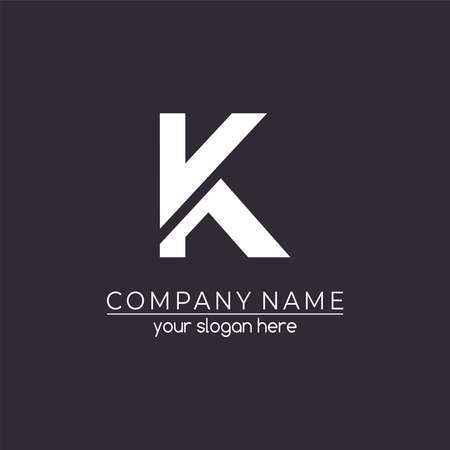 Letter K logo or monogram. blank for business card. For your business.のイラスト素材