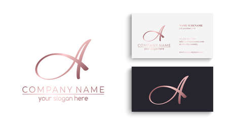 A letter monogram. Elegant luxury logo. Calligraphic style. Corporate identity and personal logo. Vector design. Luxurious linear creative monogram.のイラスト素材