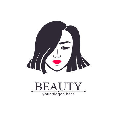woman face . Asian girls. Emblem for a beauty or yoga salon. Style of harmony and beauty.のイラスト素材