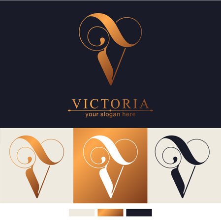 V logo. V letter logo template elements. personal monogram. Vector elegant logo. letter V logo design letter V luxuriousのイラスト素材