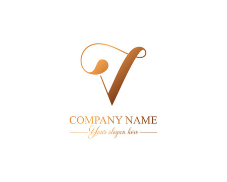 V logo. V letter logo template elements. personal monogram. Vector elegant logo. letter V logo design letter V luxuriousのイラスト素材