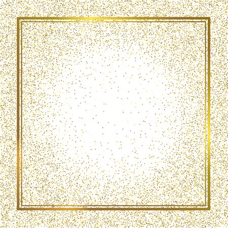 Gold frame with floral ornaments. Place to insert text. For an invitation, a wedding, and a holiday card, as well as a post in the social networkのイラスト素材