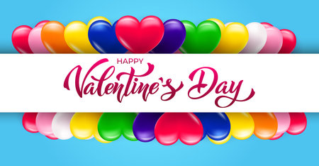 Happy Valentine's Day. LGBT pride flag. Design for banners. Vector illustration. LGBT Valentine's Day carのイラスト素材