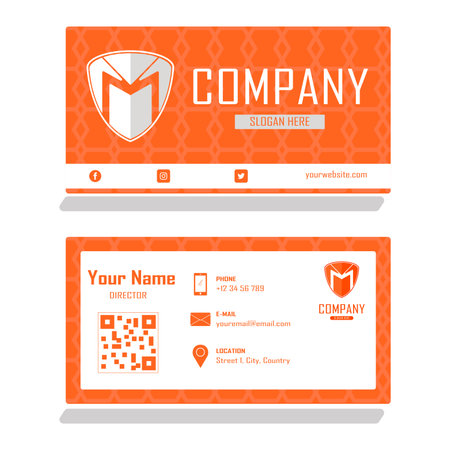 orange and white elegant corporate card templateのイラスト素材