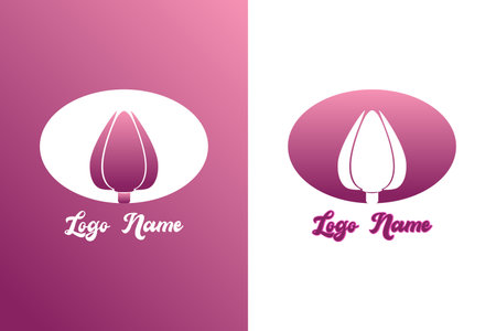 Tulip flower logo vector in two color for your businessのイラスト素材