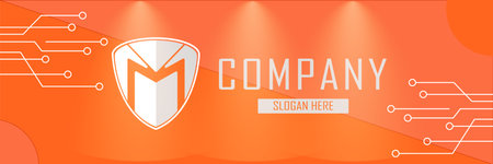 Flat design minimal technology social media headerのイラスト素材