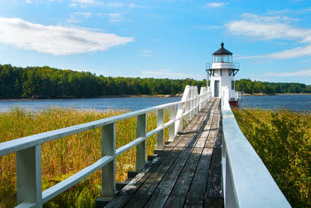 Doubling Point Range light was built along a sharp bend in the Kennebec River in Maine to protect shipping traffic.の写真素材