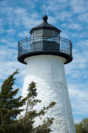 Lighthouse tower welcomes visitors at Veterans Memorial Park in southern Massachusetts.の写真素材