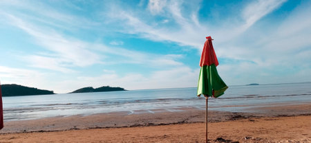 Piuma Beach Brazil Photo taken from PiÃºma beach, in the state of Espirito Santo, Brazil. In the background is Monte AghÃ¡, a tourist spot in the city.の写真素材