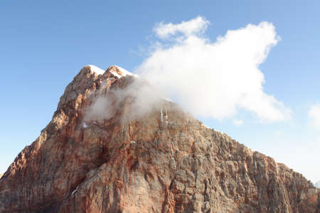 peak Chimtarga with a cloud on itの写真素材