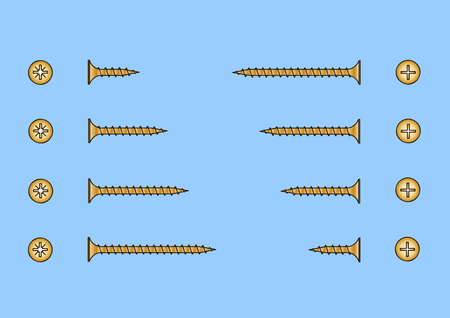 Set of different length screwsのイラスト素材