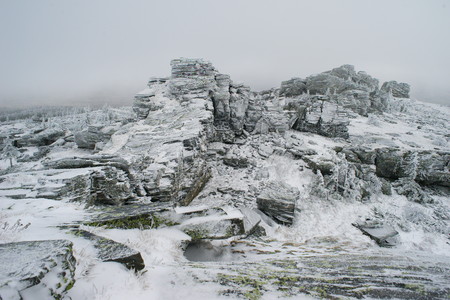 winter mountain landscapeの写真素材