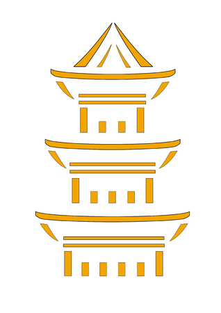 Vector image of a Japanese pagoda to cutのイラスト素材