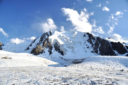 crack in the mountain glacierの写真素材