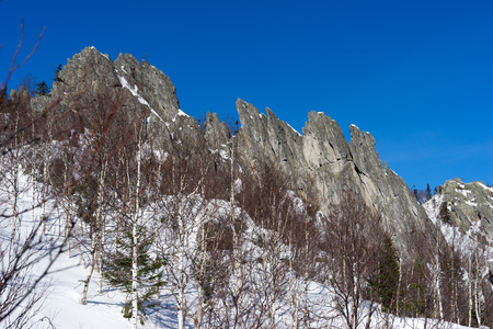 Ural mountains in National park Taganayの写真素材
