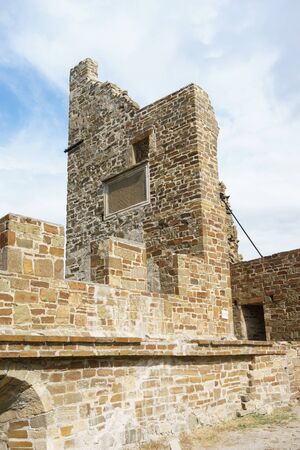 Genoese fortress in the city of Sudak, Crimeaの写真素材