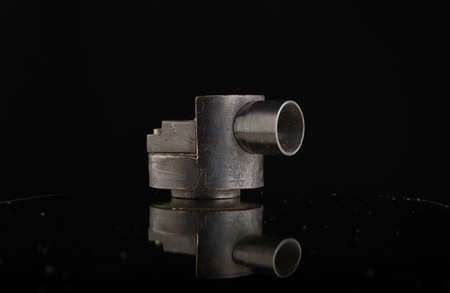 metal construction on black bacground