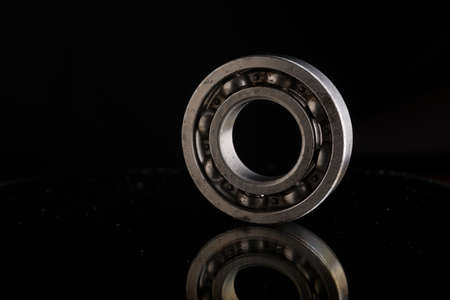 metal construction on black bacgroundの写真素材