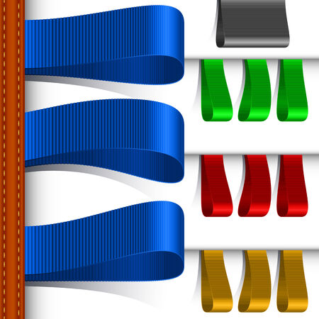 Tag-sticker from fabric in the form of a loop のイラスト素材