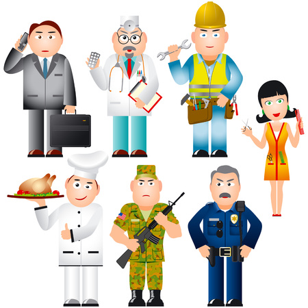 Set of People of various professions  occupations のイラスト素材